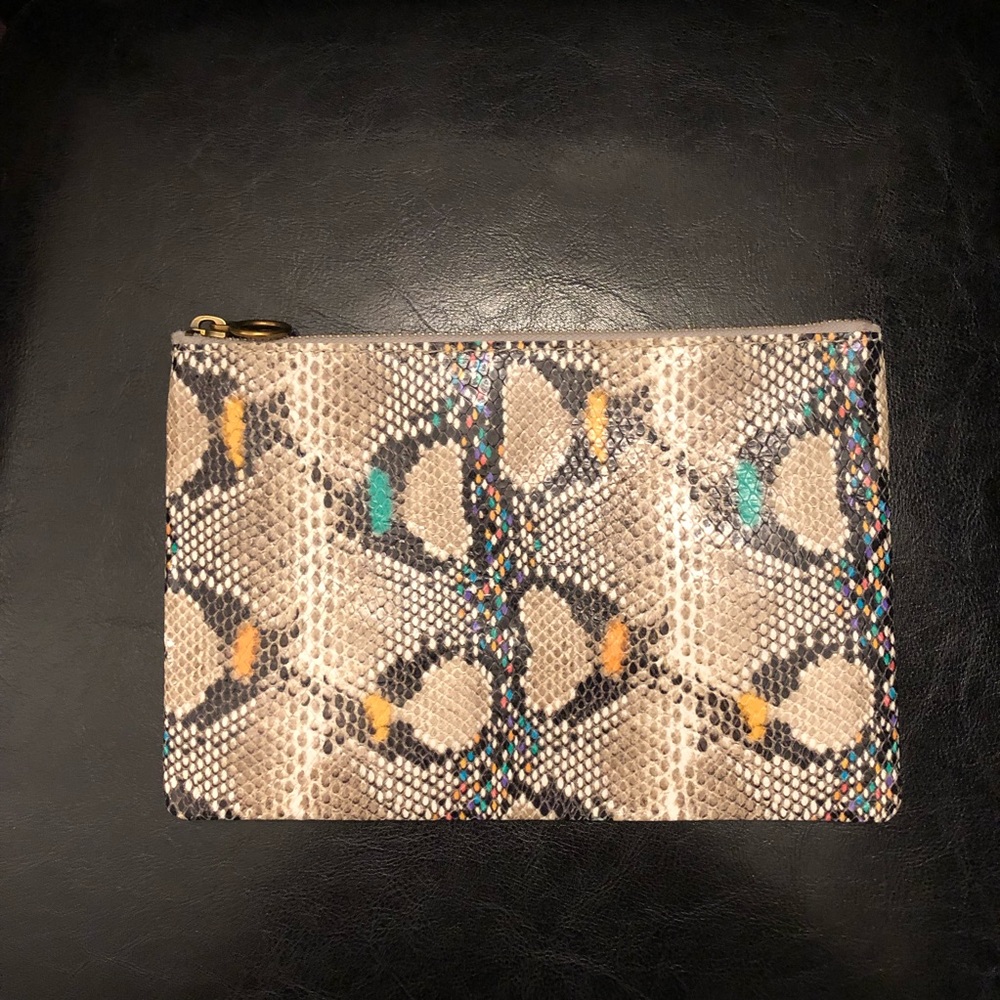Madewell Pouch in Stamped Rainbow Snake